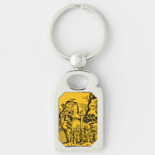 The Israelites worship a golden calf Keychain