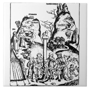 The Israelites worship a golden calf Tile