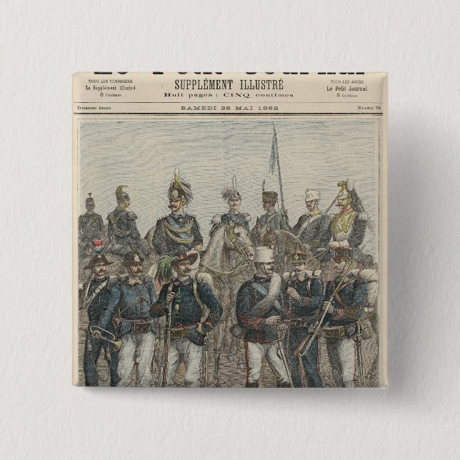 The Italian Army 2 Inch Square Button (Front)