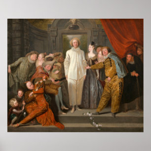 The Italian Comedians - Antoine Watteau Fine Art Poster