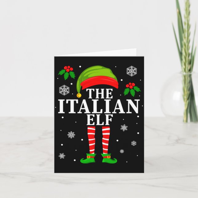 The Italian Elf Family Matching Christmas Pajama L Card (Front)