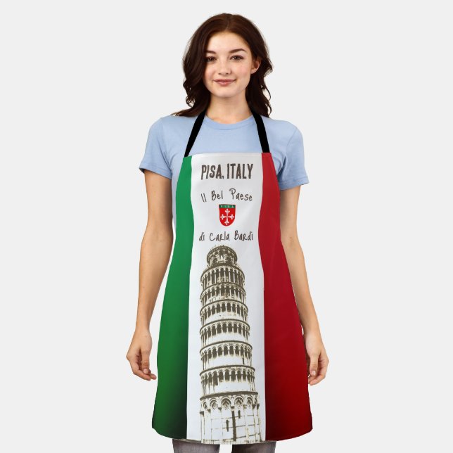 The Italian Flag And The Tower of Pisa Apron (Worn)