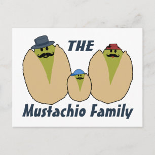 The Italian Mustachio Family Postcard