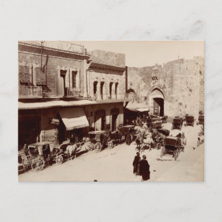 The "Jaffa Gate" in Jerusalem, Holy Land Postcard