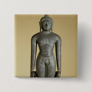 The Jain Tirthankara, Parsvanatha, Rajasthan, Prat 2 Inch Square Button