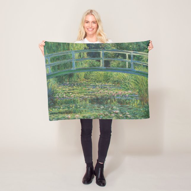 The Japanese Bridge (Water-Lily Pond), Monet Fleece Blanket (In Situ)