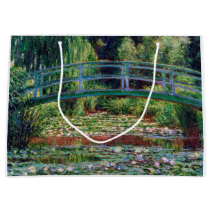The Japanese Bridge (Water-Lily Pond), Monet Large Gift Bag