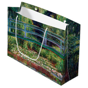 The Japanese Bridge (Water-Lily Pond), Monet Large Gift Bag