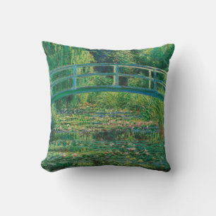 The Japanese Bridge (Water-Lily Pond), Monet Throw Pillow