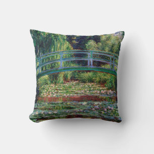The Japanese Bridge (Water-Lily Pond), Monet Throw Pillow