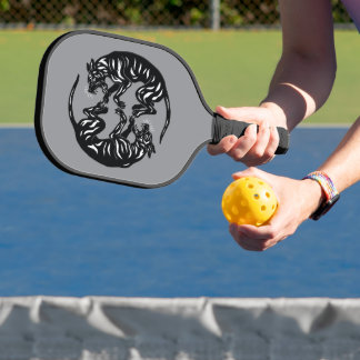 The japanese brindle Great Dane circle Pickleball Paddle