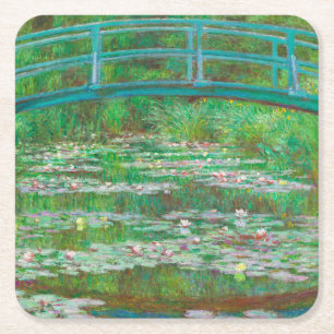 The Japanese Footbridge by Claude Monet Square Paper Coaster
