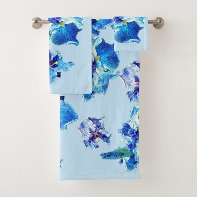 THE JAPANESE IRIS FLOWER    BATH TOWEL SET (Insitu)