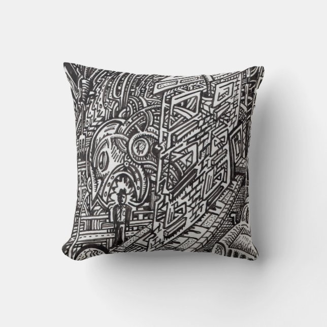 The Jaws of Fate Throw Pillow (Front)