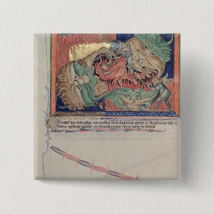 The jaws of Hell swallowing the red dragon 2 Inch Square Button