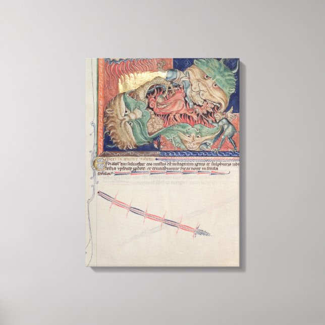 The jaws of Hell swallowing the red dragon Canvas Print (Front)
