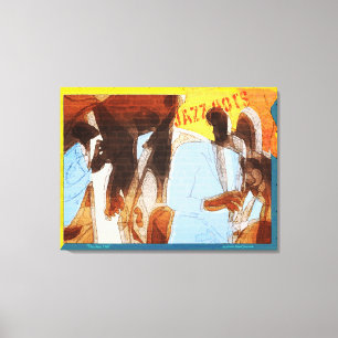 The Jazz Hots Abstract Musicians Canvas Print