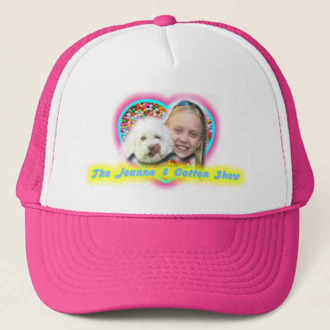 The Jeanne & Cotton Show Heart Sprinkles Logo Trucker Hat (Front)
