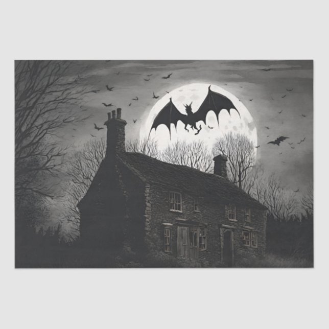 The Jersey Devil Cryptid Decoupage  Tissue Paper (Front)