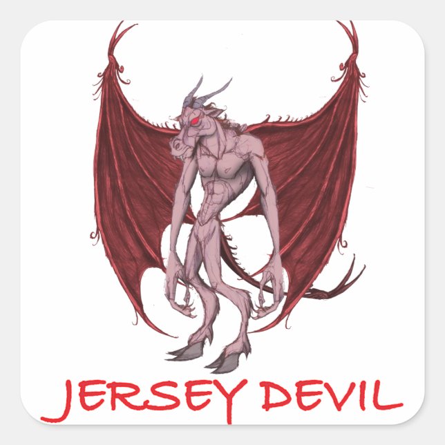 THE JERSEY DEVIL SQUARE STICKER (Front)