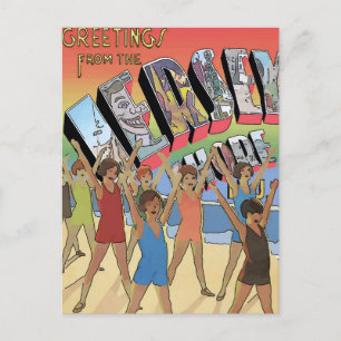 The Jersey Shore Vintage Greetings Art Postcard