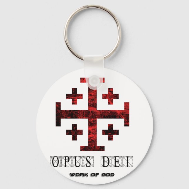 The Jerusalem Cross - Opus Dei - Work Of God Keychain (Front)