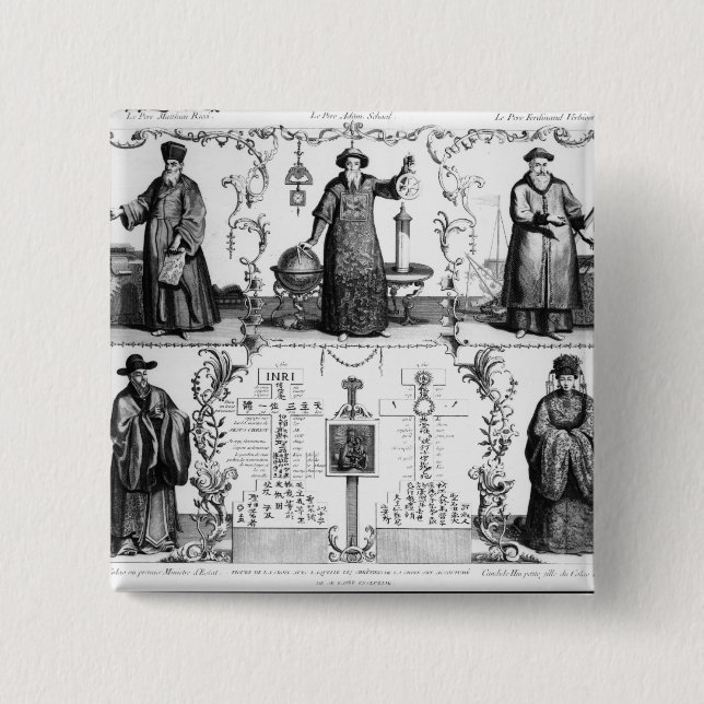 The Jesuits in China 2 Inch Square Button (Front)