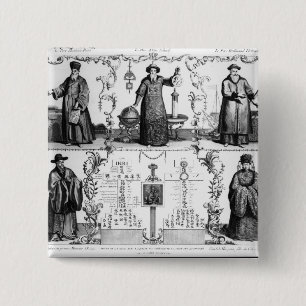 The Jesuits in China 2 Inch Square Button