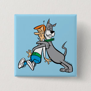 The Jetsons   George & Astro Hug 2 Inch Square Button