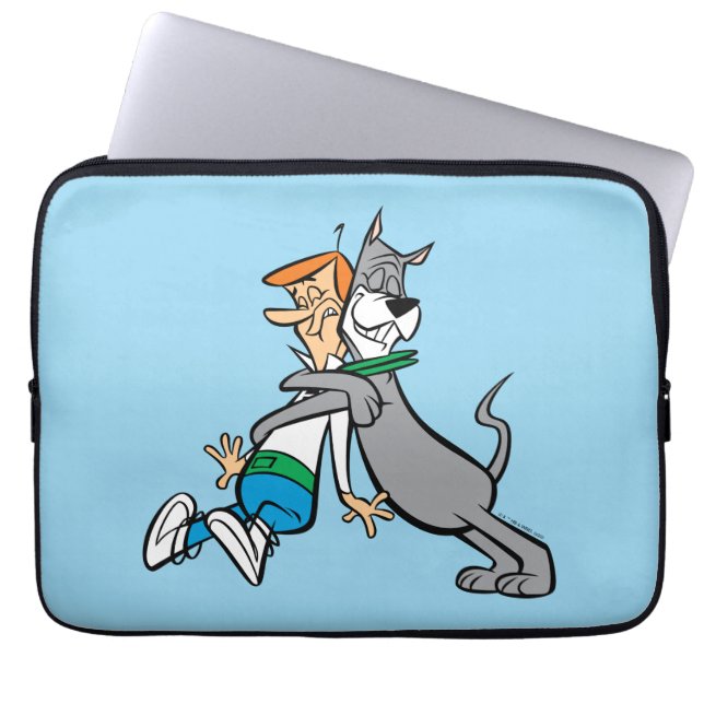 The Jetsons | George & Astro Hug Laptop Sleeve (Front)
