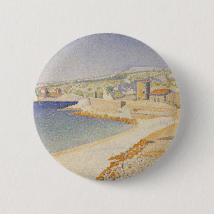 The Jetty at Cassis 2 Inch Round Button
