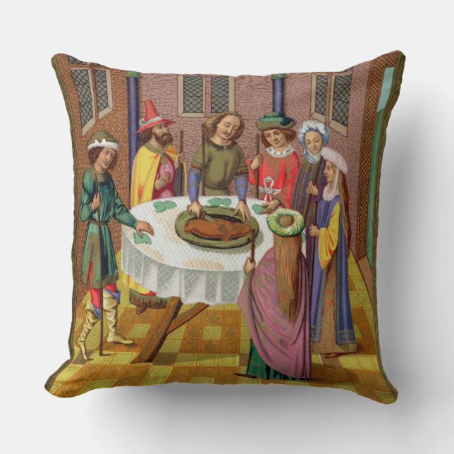 The Jews' Passover, facsimile of a 15th century mi Throw Pillow (Front)