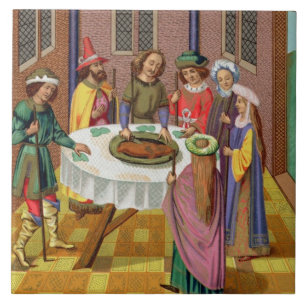 The Jews' Passover, facsimile of a 15th century mi Tile