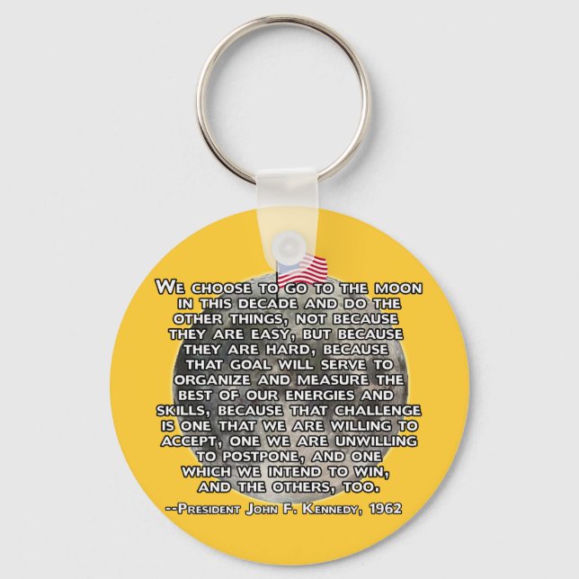 The JFK Quote That Sent Humans to the Moon Keychain (Front)