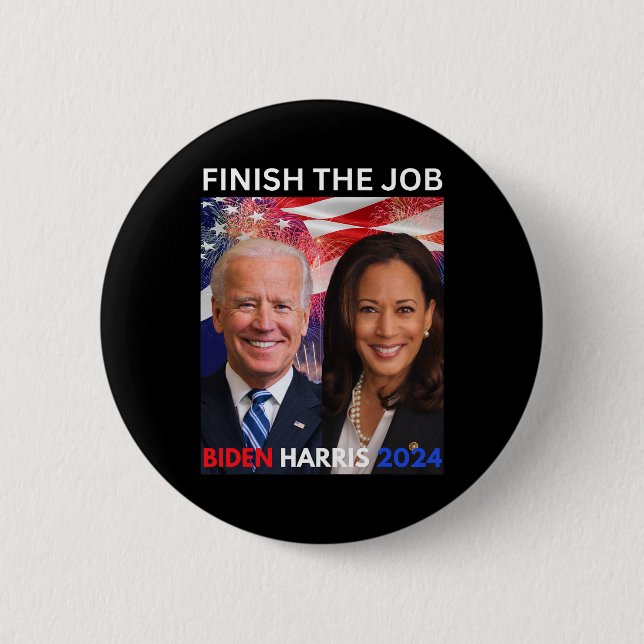 The Job-biden Harris 2024 Political Tee Democrats  2 Inch Round Button (Front)