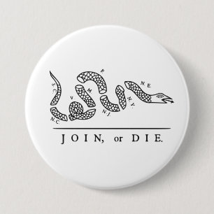 The Join or Die 3 Inch Round Button