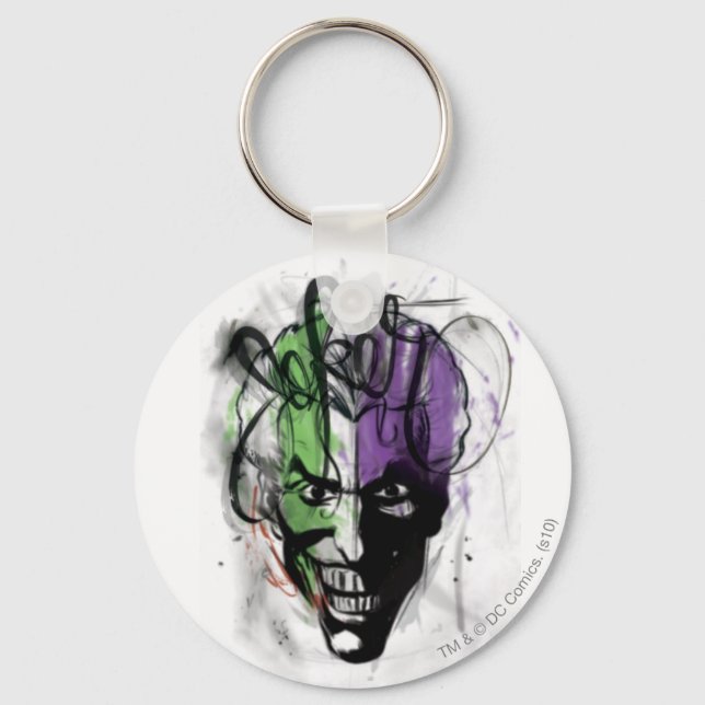 The Joker Neon Airbrush Portrait Keychain (Front)