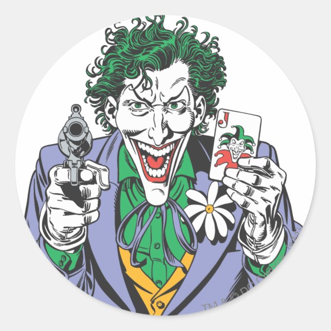 The Joker Points Gun Classic Round Sticker (Front)