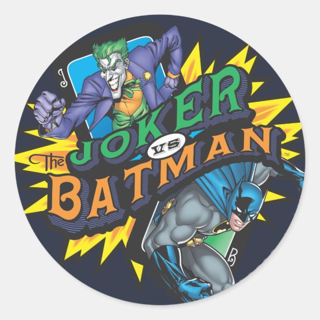 The Joker Vs Batman Classic Round Sticker (Front)