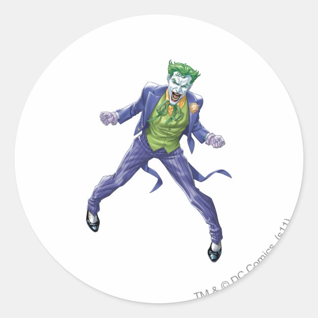 The Joker Yells Classic Round Sticker (Front)