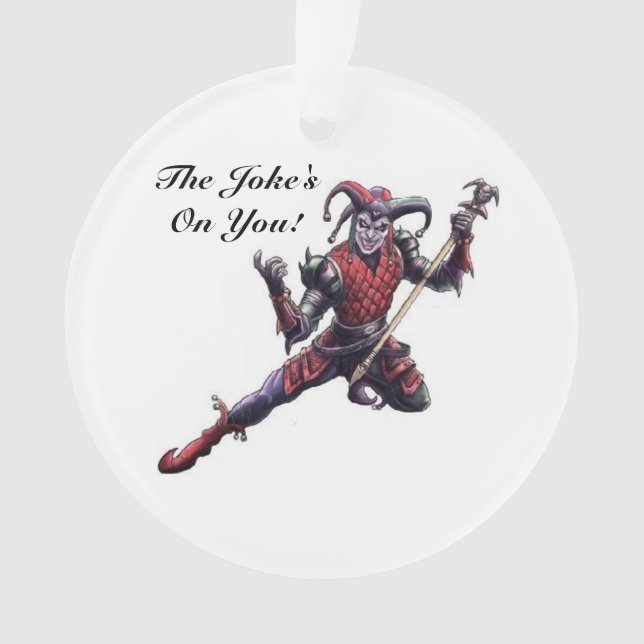 The Joke's On You Evil Jester Spirit and Staff Ornament (Front)
