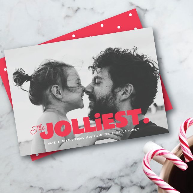 The Jolliest One Photo Christmas Greeting Card (Creator Uploaded)