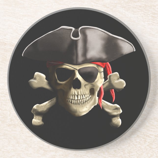 The Jolly Roger Pirate Skull Coaster (Front)