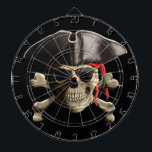 The Jolly Roger Pirate Skull Dartboard<br><div class="desc">Original classic Skull and Crossbones,  The Jolly Rodger”,  with red bandana doo rag and pirate hat.</div>