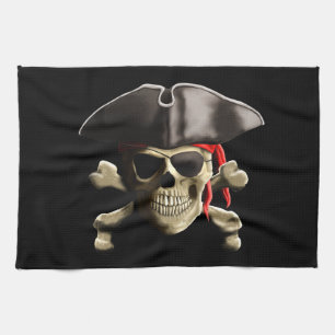 The Jolly Roger Pirate Skull Kitchen Towel