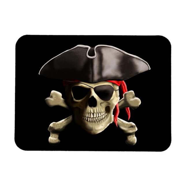 The Jolly Roger Pirate Skull Magnet (Horizontal)