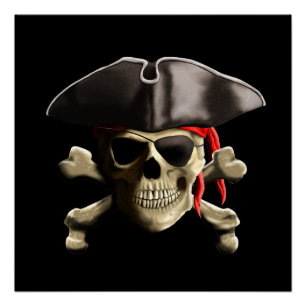 The Jolly Roger Pirate Skull Poster