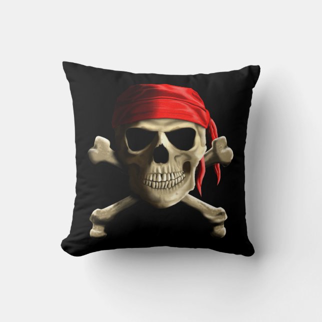 The Jolly Roger Throw Pillow (Front)