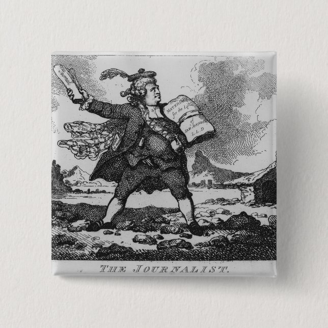 The Journalist 2 Inch Square Button (Front)