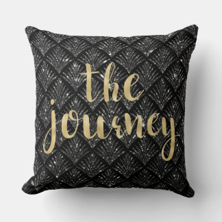 The Journey Black Glitter Reversible Pillow